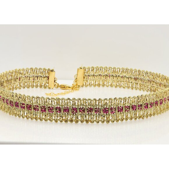 Gold Color Choker Adjustable Elegant Lace Chokers  (#53) - Picture 1 of 9